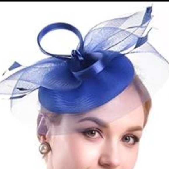 Fascinators Women Kentucky Derby Hats Tea Party Hat for Cocktail  Headband Blue